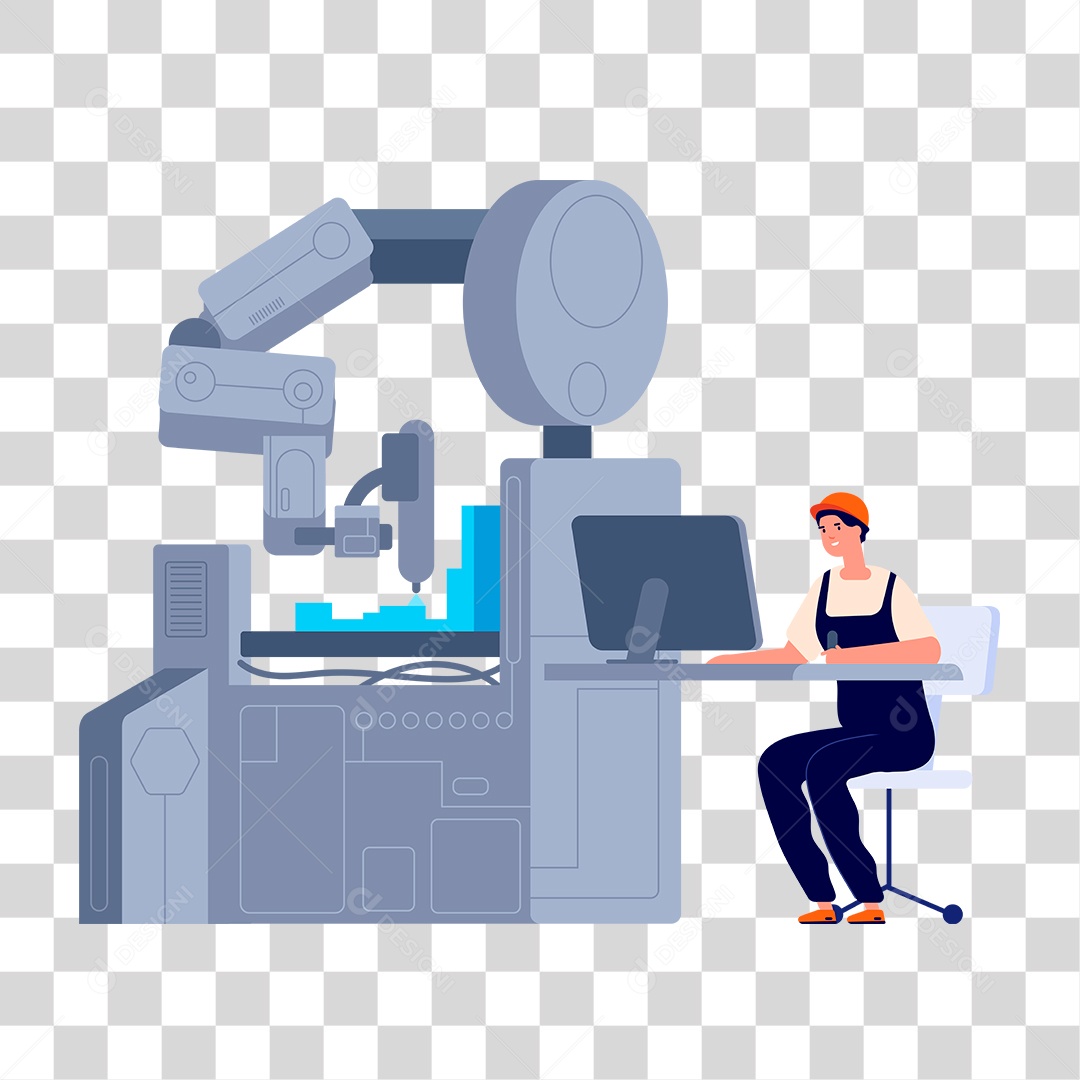 Desenho de Homem Trabalhando PNG Transparente