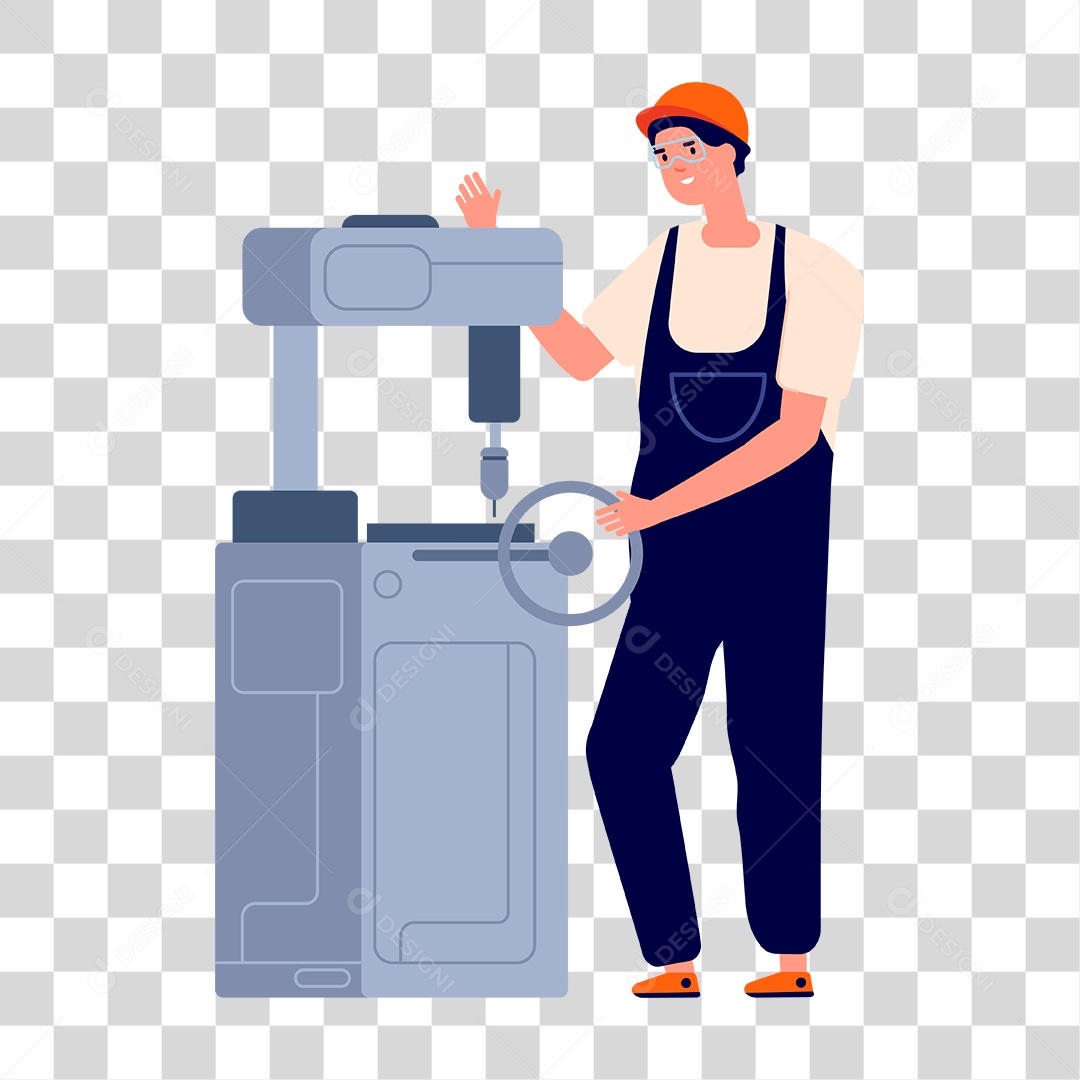 Desenho de Homem Trabalhando PNG Transparente