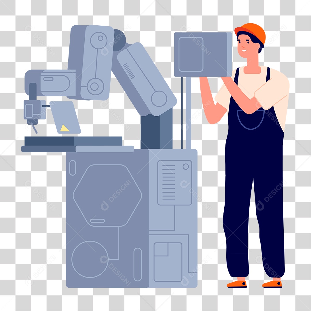 Desenho de Homem Trabalhando PNG Transparente