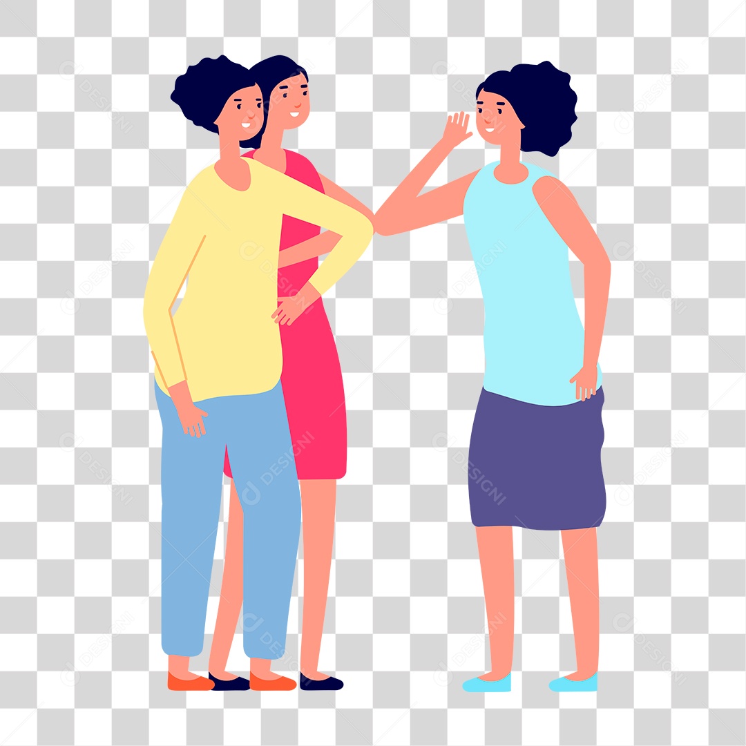 Desenho de Amigas PNG Transparente
