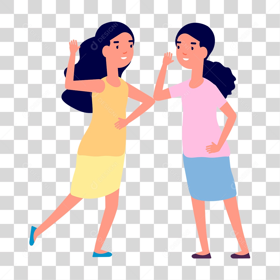 Desenho de Amigas PNG Transparente