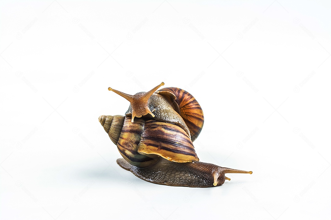 caracóis em fundo branco