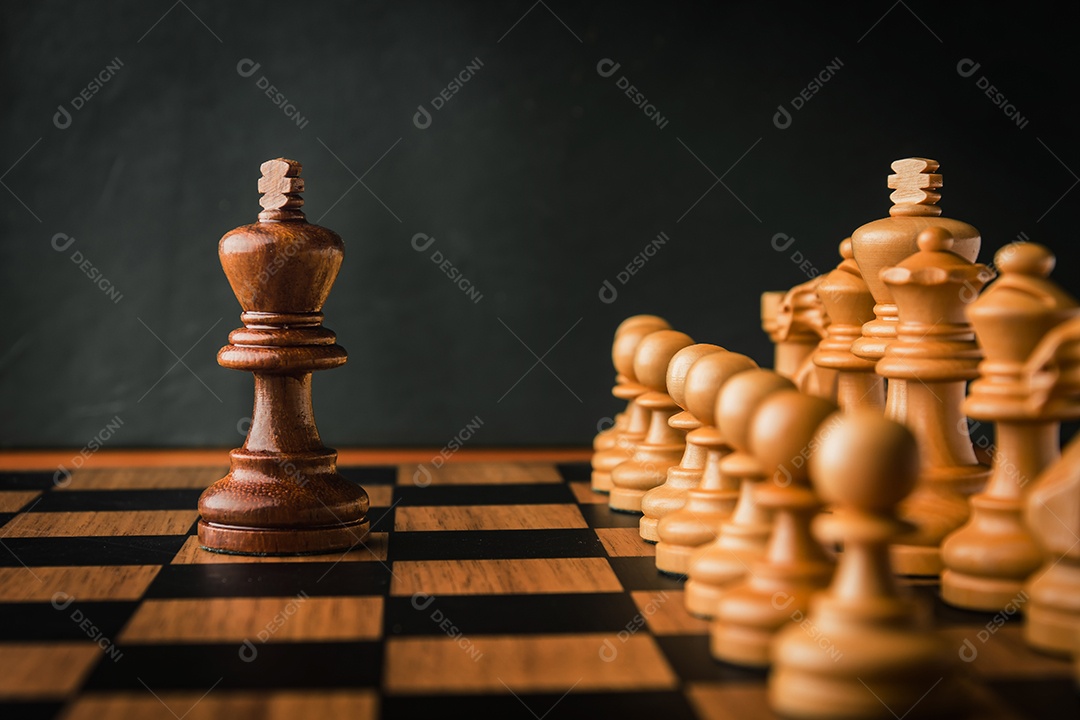 figura de xadrez no conceito de jogo de tabuleiro de xadrez para ideias