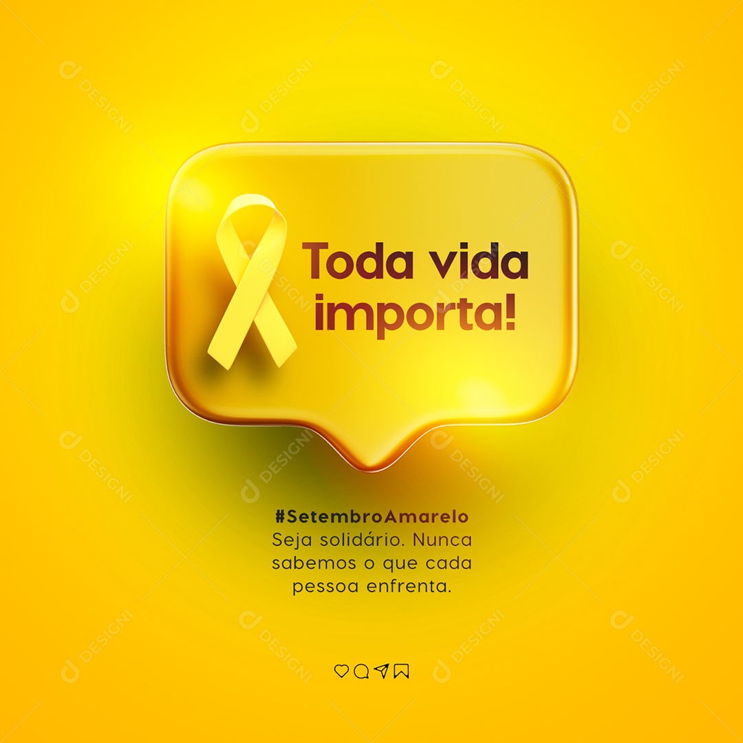 Toda vida importa Setembro Amarelo Social Media PSD Editável