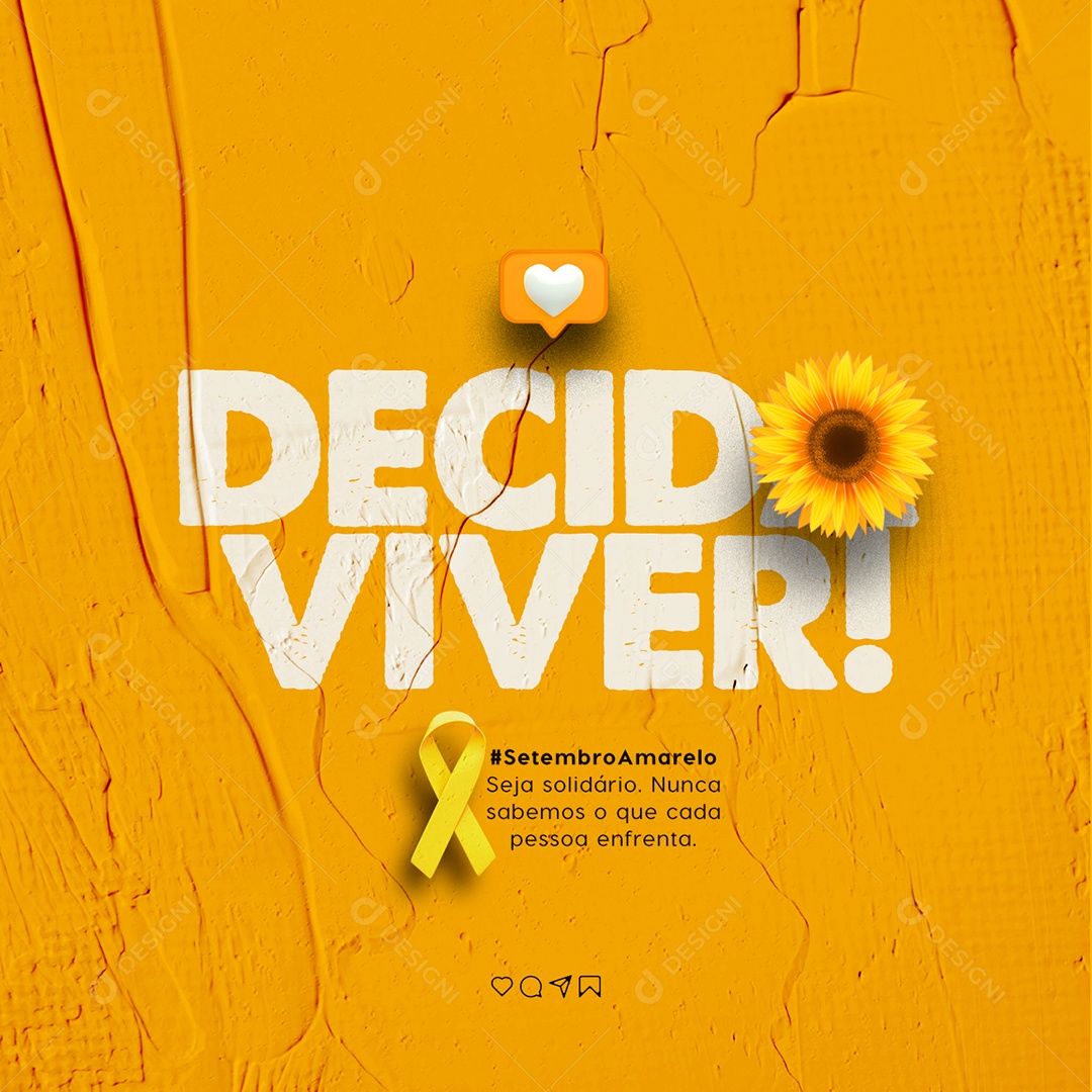 Decido viver Setembro Amarelo Social Media PSD Editável