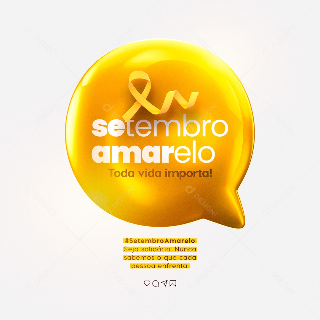 Toda vida importa Setembro Amarelo Social Media PSD Editável