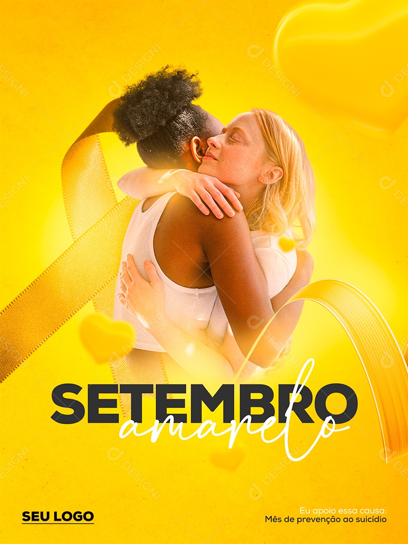 Setembro Amarelo Eu apoio essa causa Social Media PSD Editável