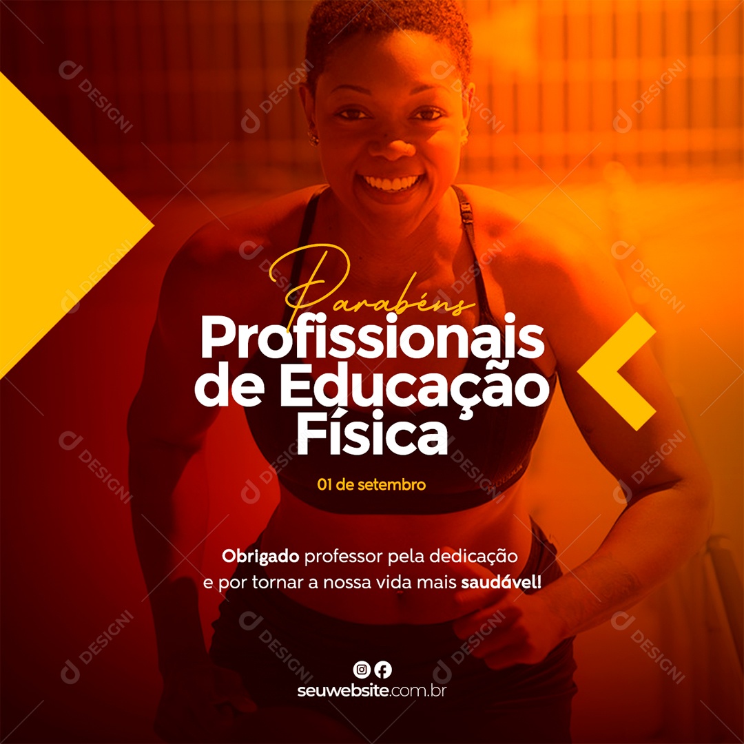 Parabéns Dia Do Profissional Da Educação Física 1 de Setembro Social Media PSD Editável