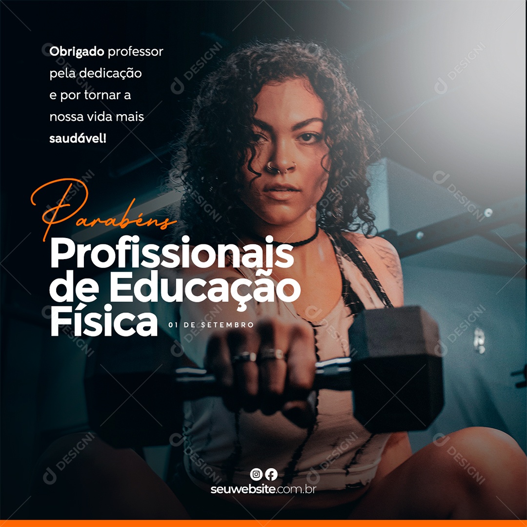 Obrigado professor pela dedicação Dia Do Profissional Da Educação Física Social Media PSD Editável