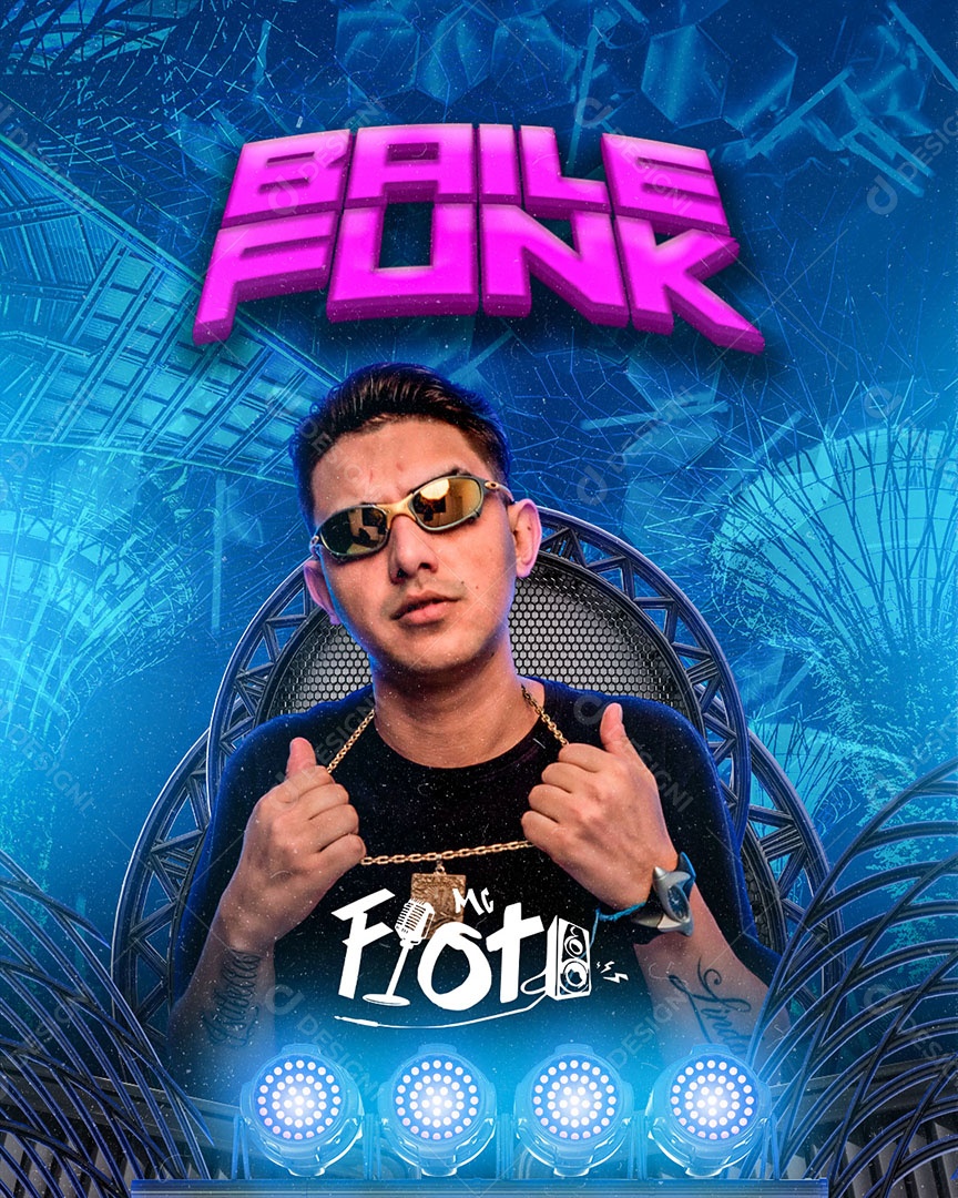 Flyer Show Baile Funk MC Fioti Social Media PSD Editável