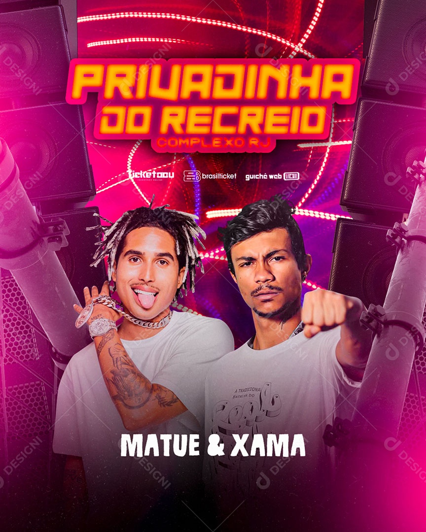 Flyer Show Matue e Xama Social Media PSD Editável
