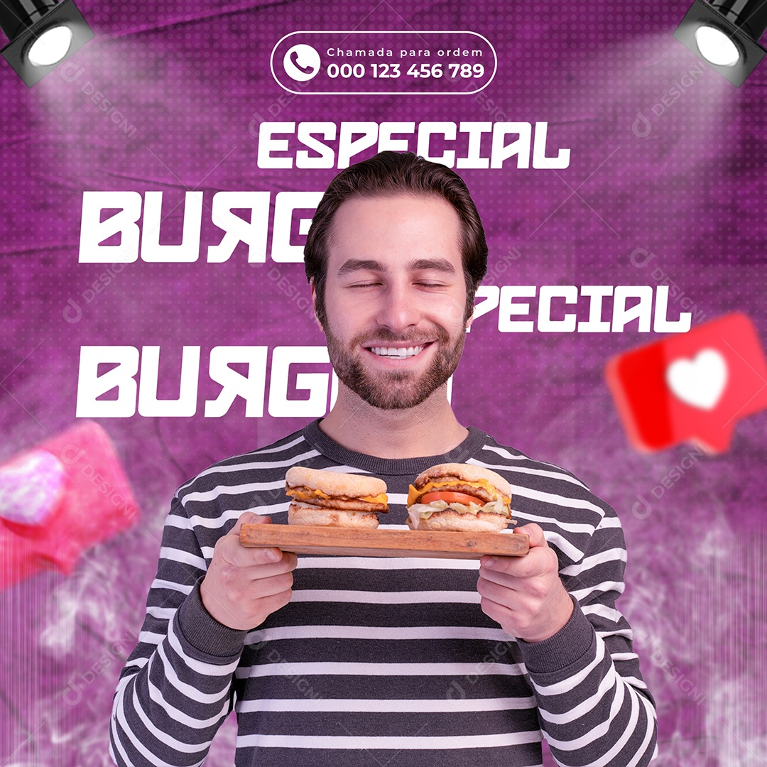 Especial Burger Hambúrguer Social Media PSD Editável