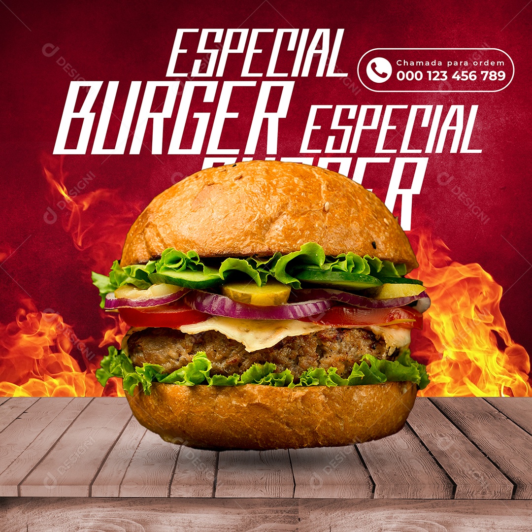 Especial Burger Hambúrguer Social Media PSD Editável