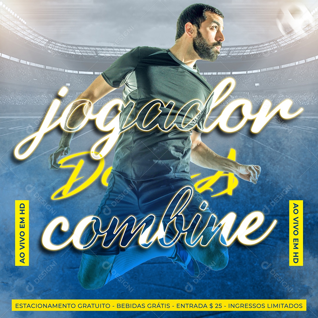 Combine Jogador Social Media PSD Editável