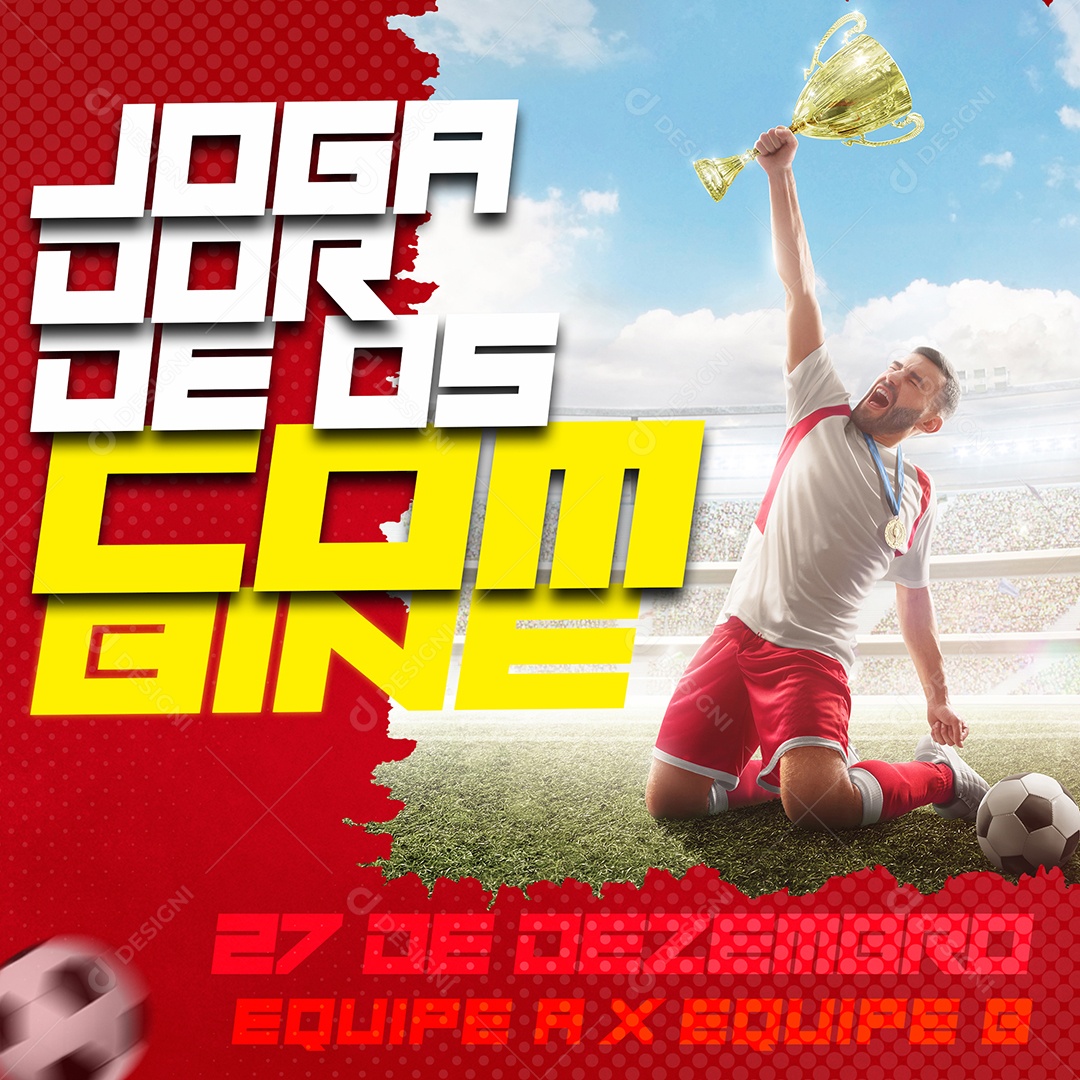 Combine os Jogadores de Futebol Social Media PSD Editável