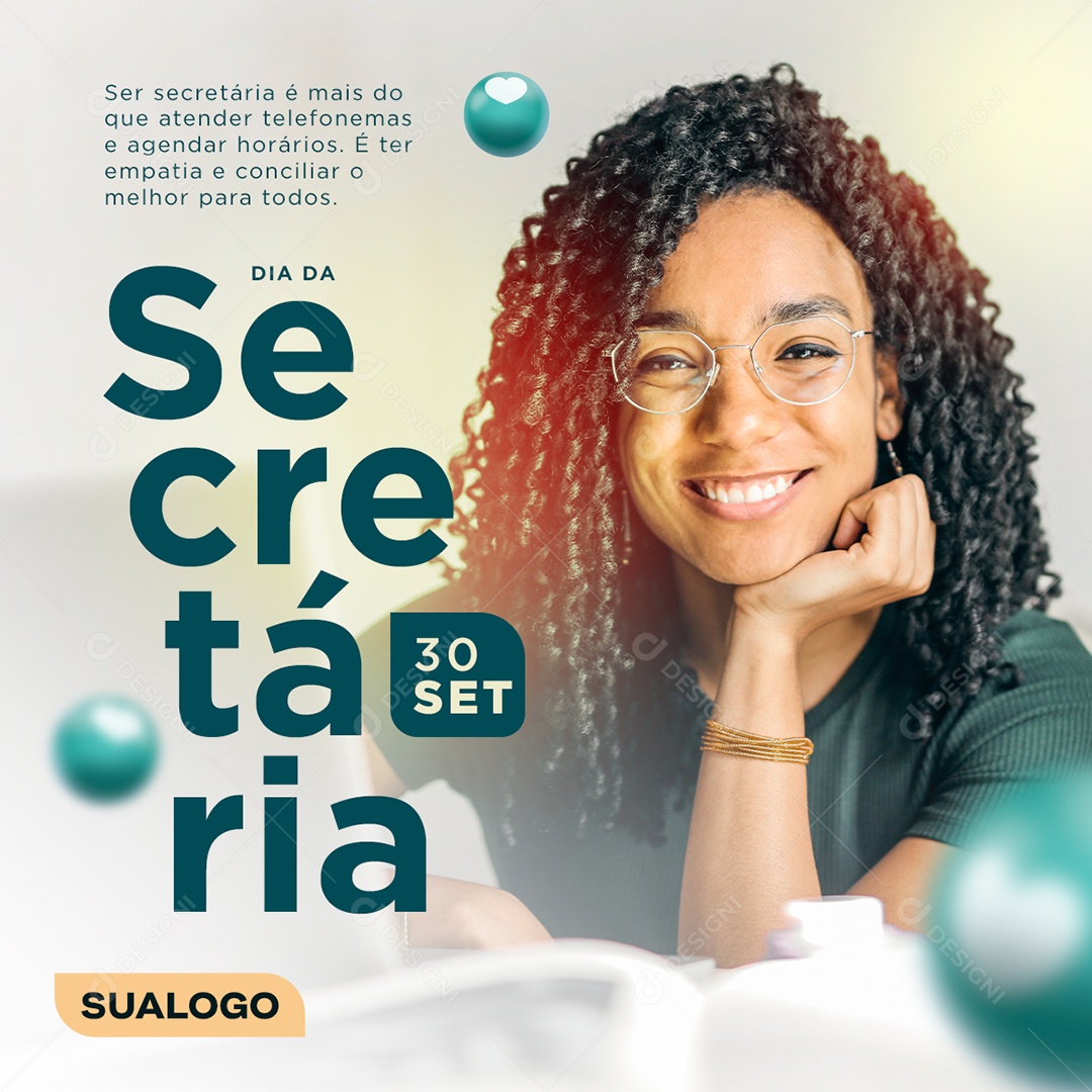 Ser Secretária é mais do que atender telefonemas Dia da Secretária Social Media PSD Editável