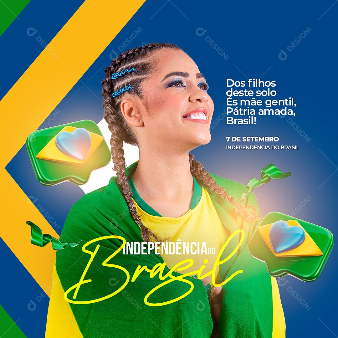 Social Media Dia da Independência do Brasil 07 de Setembro PSD Editável