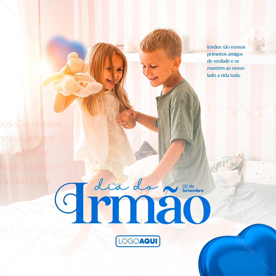 Irmãos são nossos primeiros amigos Dia dos Irmãos Social Media PSD Editável