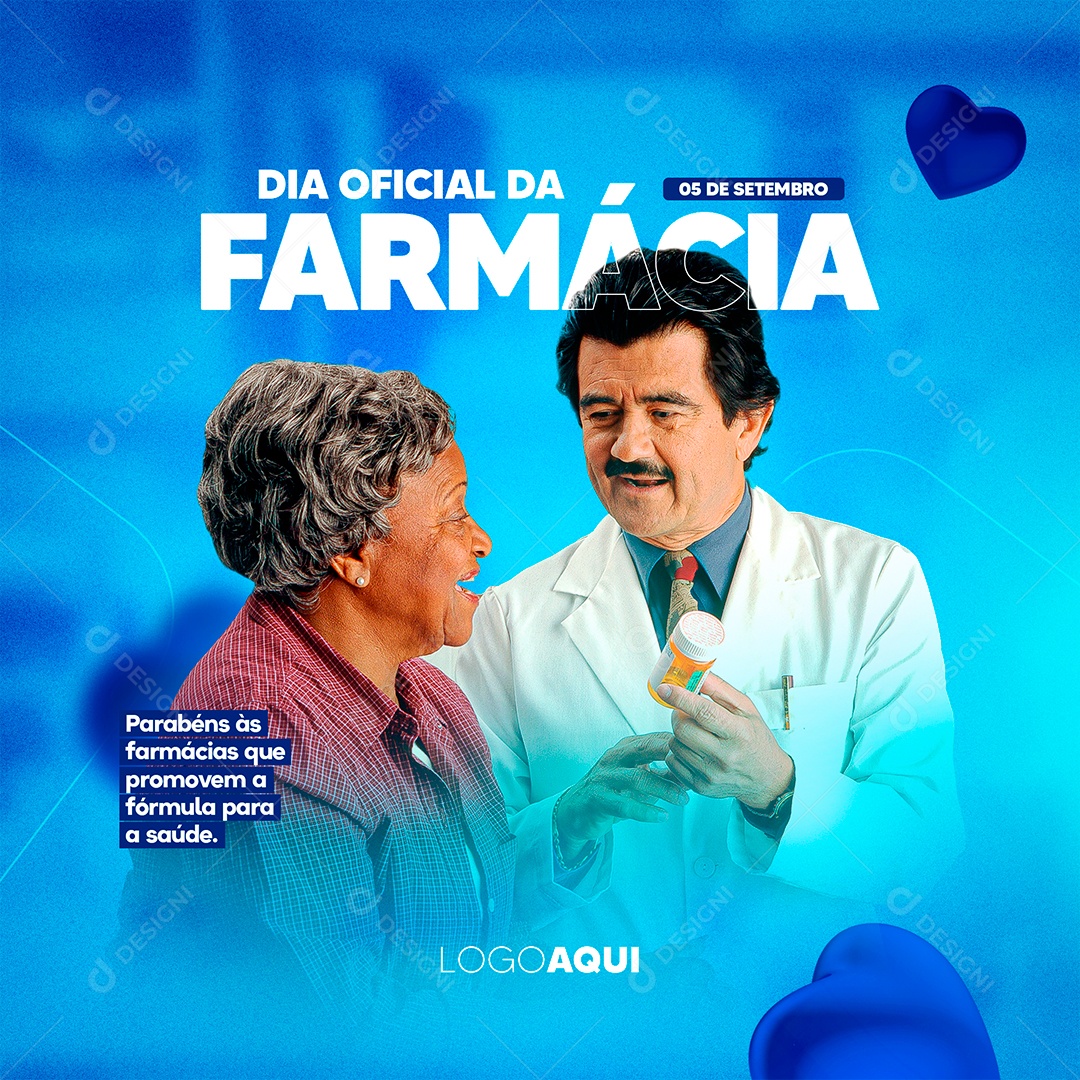 Parabéns às farmácias que promovem a fórmula Dia da Farmácia Social Media PSD Editável
