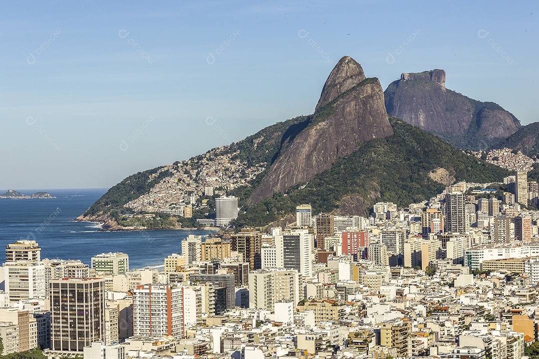 bairro de ipanema visto do alto do morro do cantagalo no Rio de Janeiro.