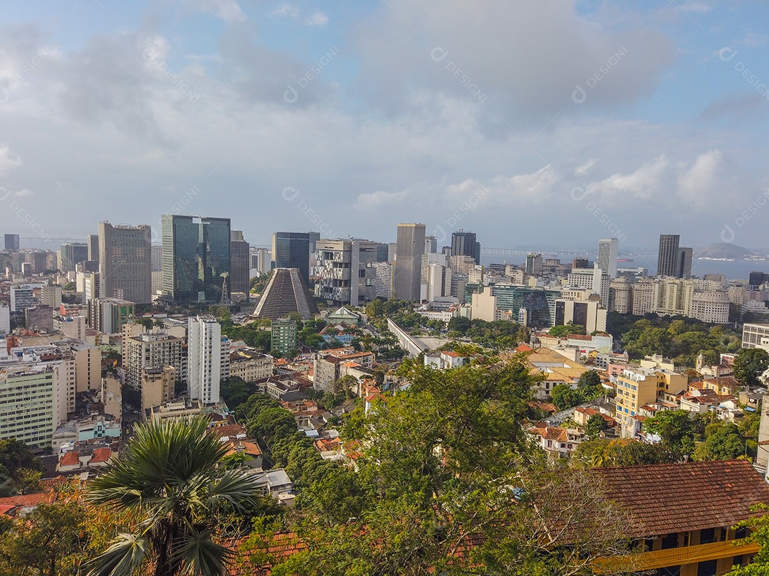 região central do Rio de Janeiro, vista do alto do Santa Tereza.