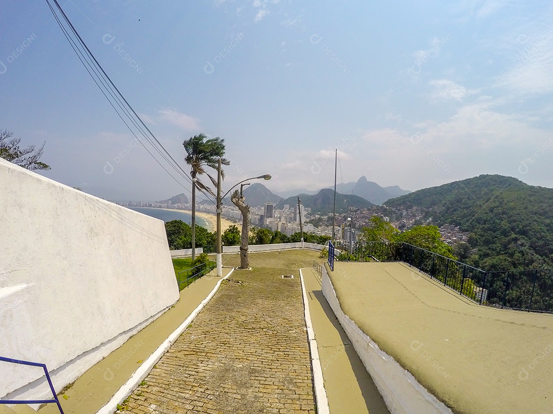 vista do mirante do leme em Copacabana no Rio de Janeiro.