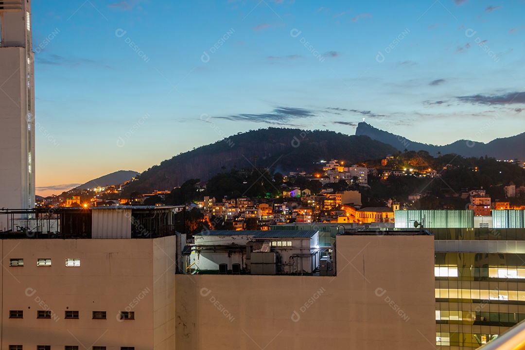 bairro de santa teresa visto do alto de um prédio no centro do rio de janeiro Brasil.