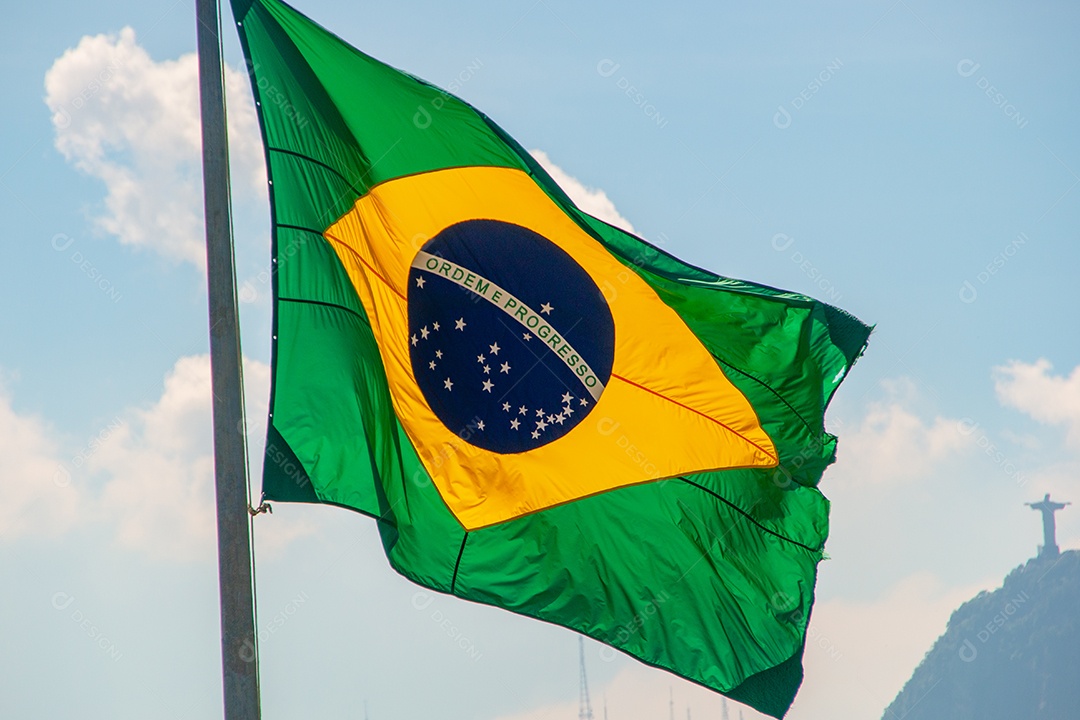 bandeira do brasil ao ar livre no rio de janeiro Brasil.