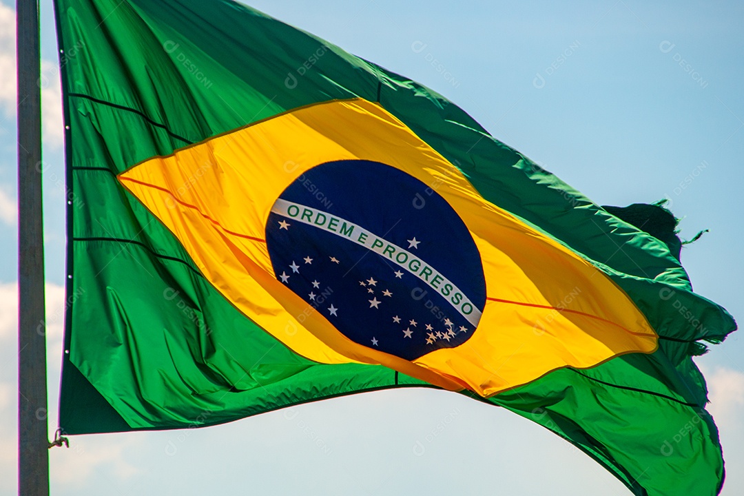 bandeira do brasil ao ar livre no rio de janeiro Brasil.