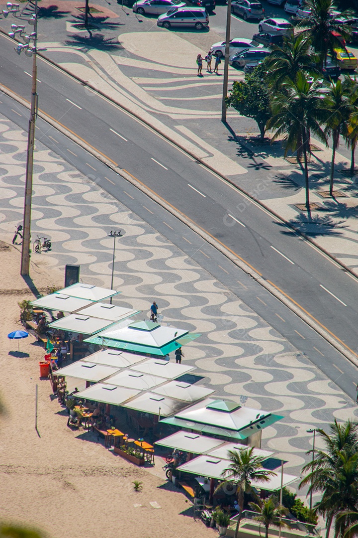 Calçadão da praia de Copacabana no Rio de Janeiro Brasil.