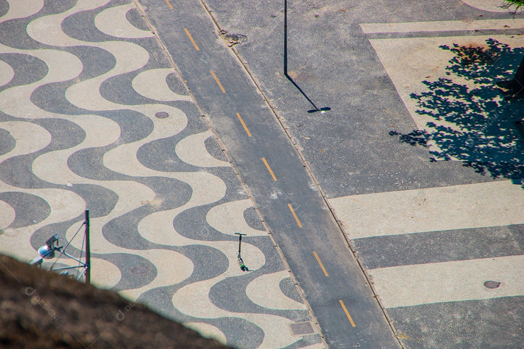 Calçadão da praia de Copacabana no Rio de Janeiro Brasil.