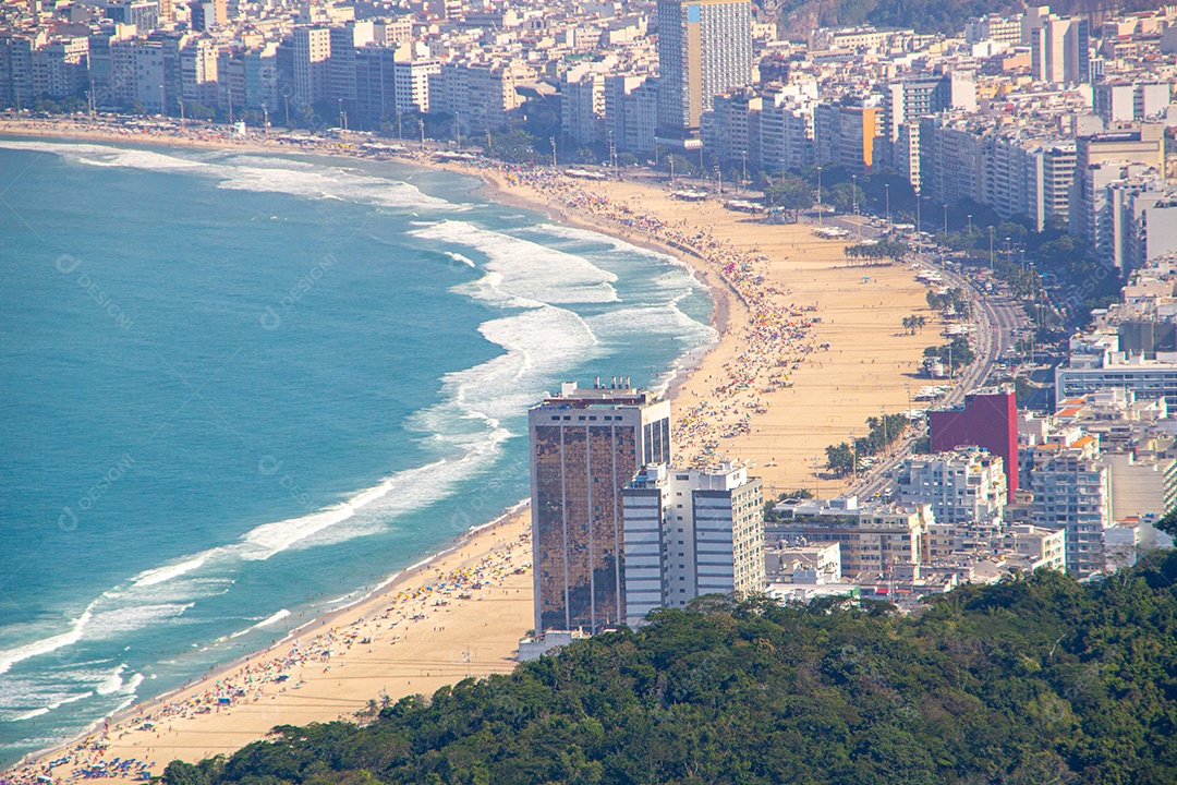 vista do cume do Pão de Açúcar no Rio de Janeiro, Brasil.