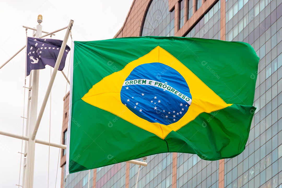 bandeira do brasil ao ar livre no rio de janeiro Brasil.