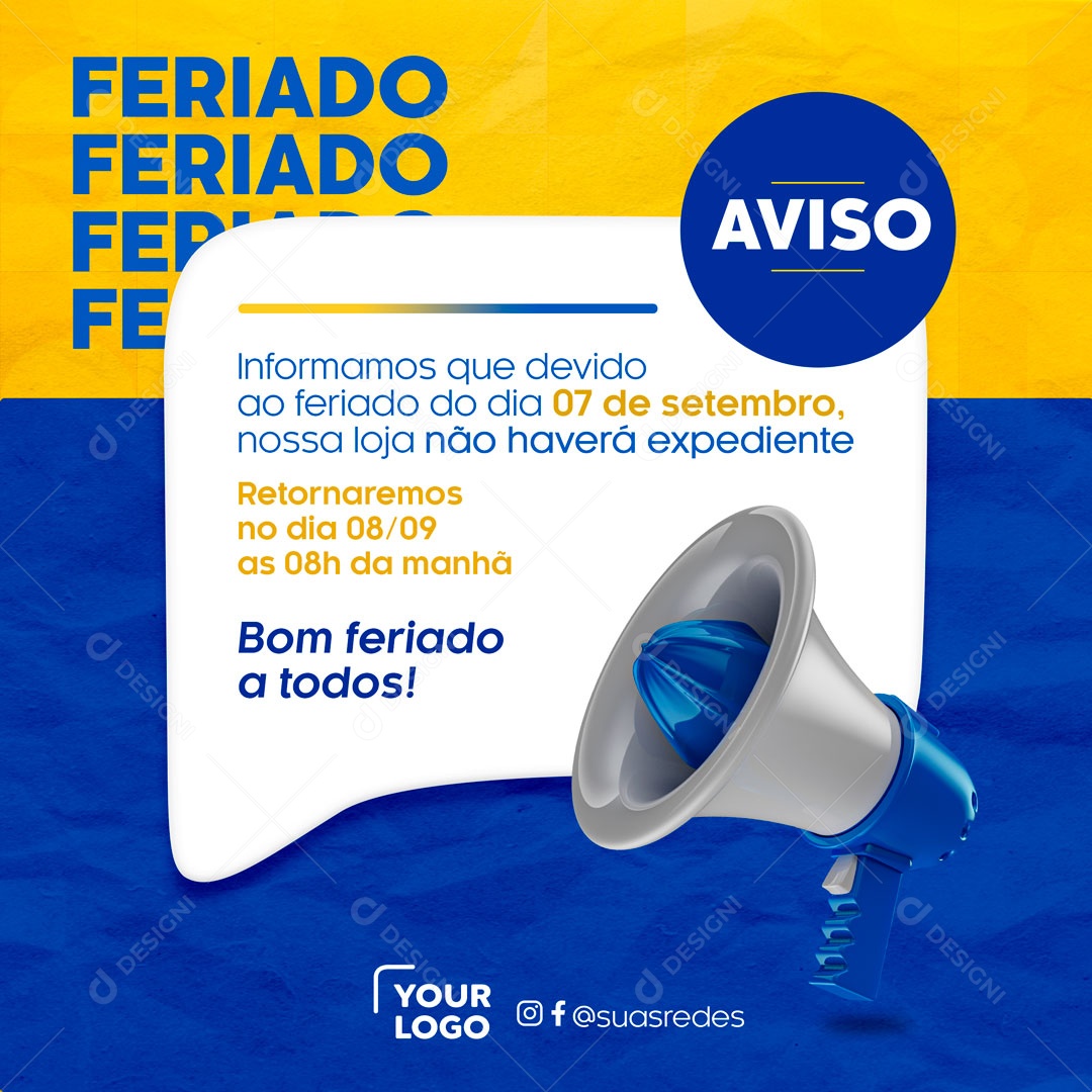 Horário De Funcionamento Mudara a Partir 01 De Setembro Social Media PSD Editável