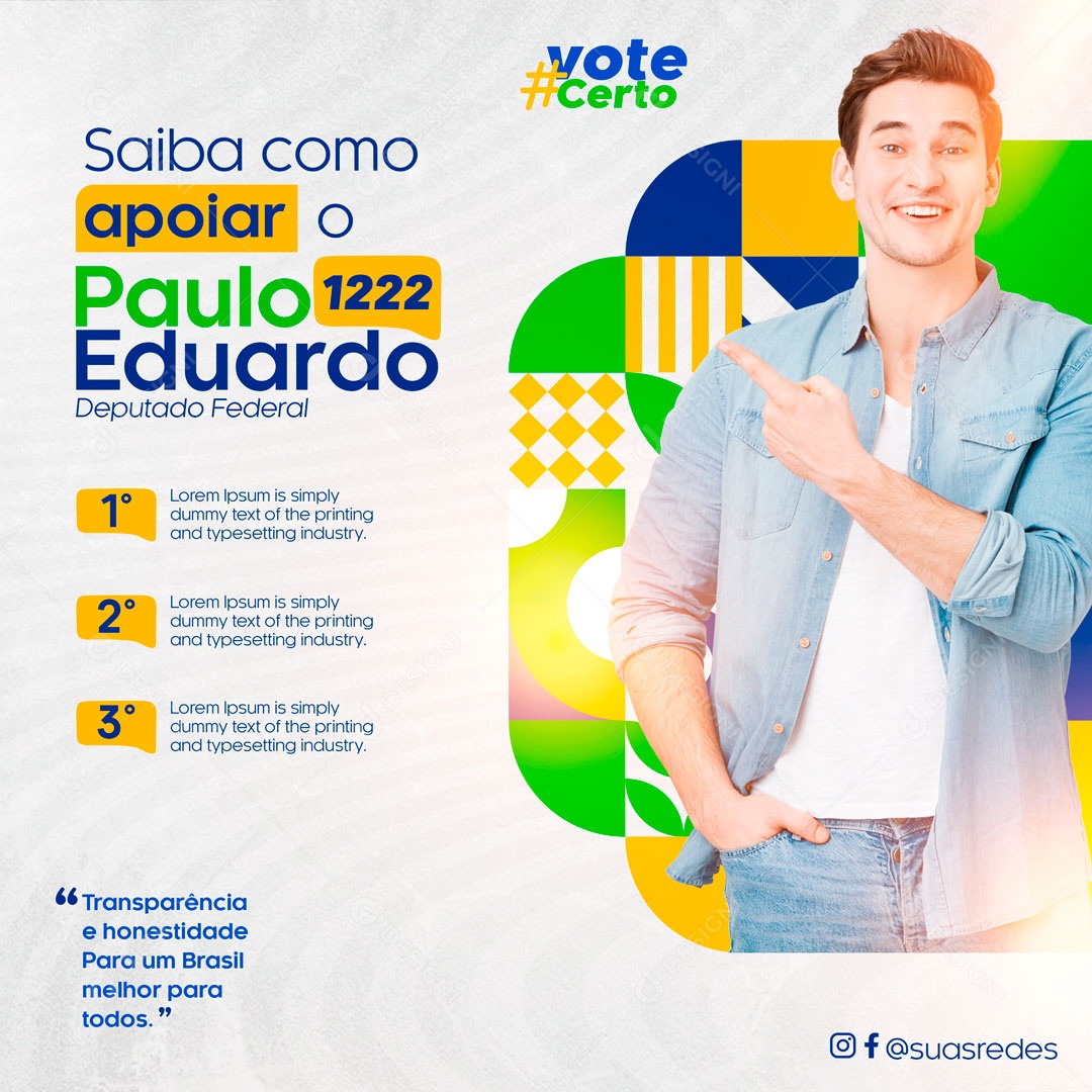 Saiba Como Apoiar Deputado Federal Politica Media PSD Editável