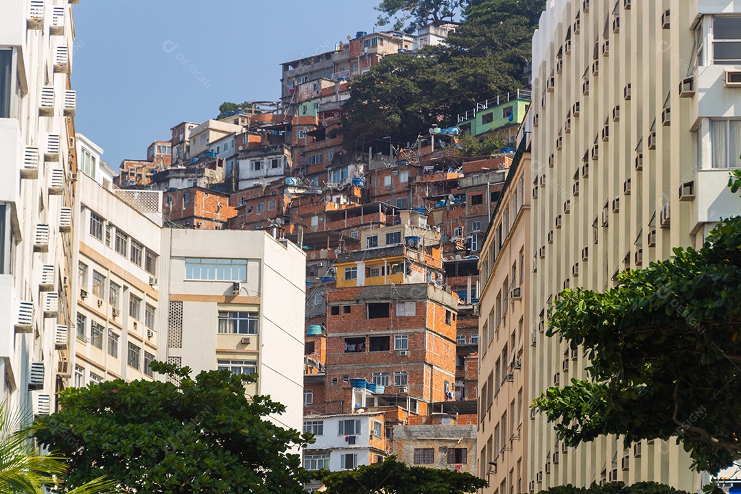 casas do morro do pavão em copacabana no rio de janeiro Brasil.