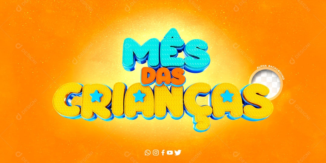 Textos 3D Para Composição Mês Das Crianças PSD