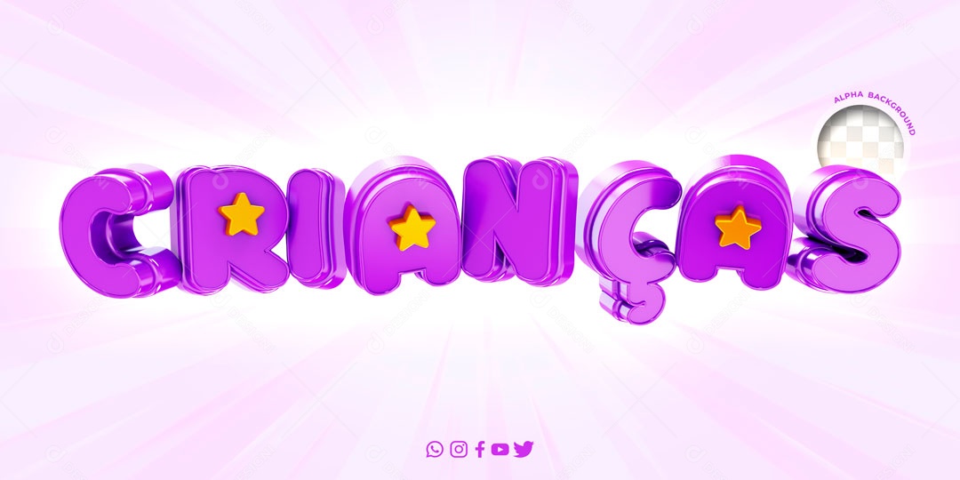 Textos 3D Para Composição Crianças Infância PSD