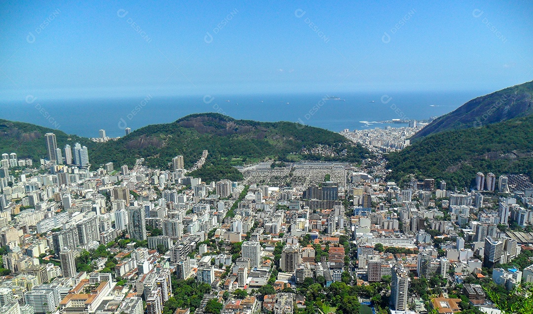 vista do alto do mirante dona marta no Rio de Janeiro, Brasil.