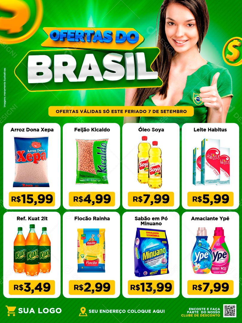 Encarte Ofertas Do Brasil Promoções Social Media PSD Editável