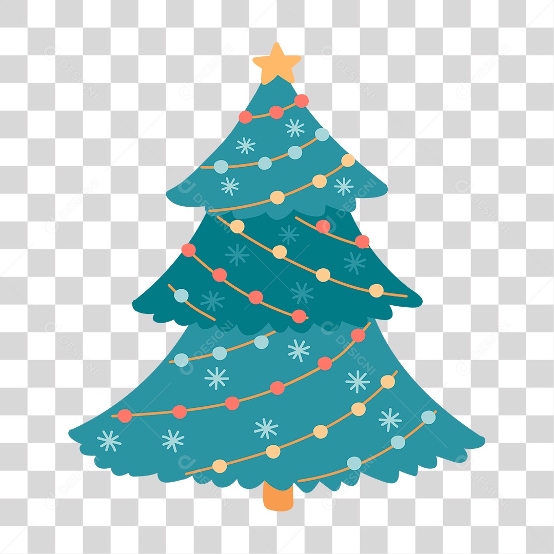 Desenho de Árvore de Natal Decorada PNG Transparente