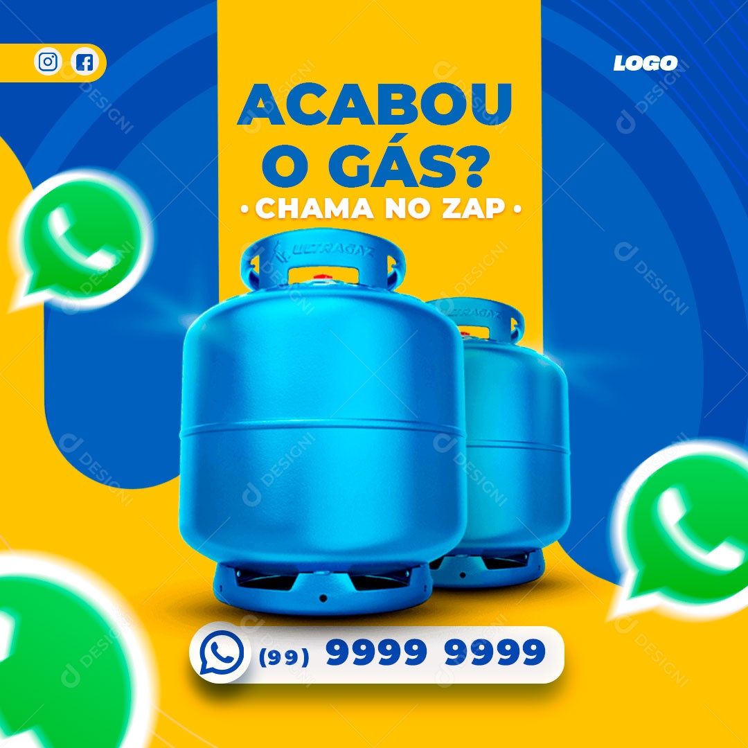 Acabou O Gás Chama No Zap Social Media PSD Editável