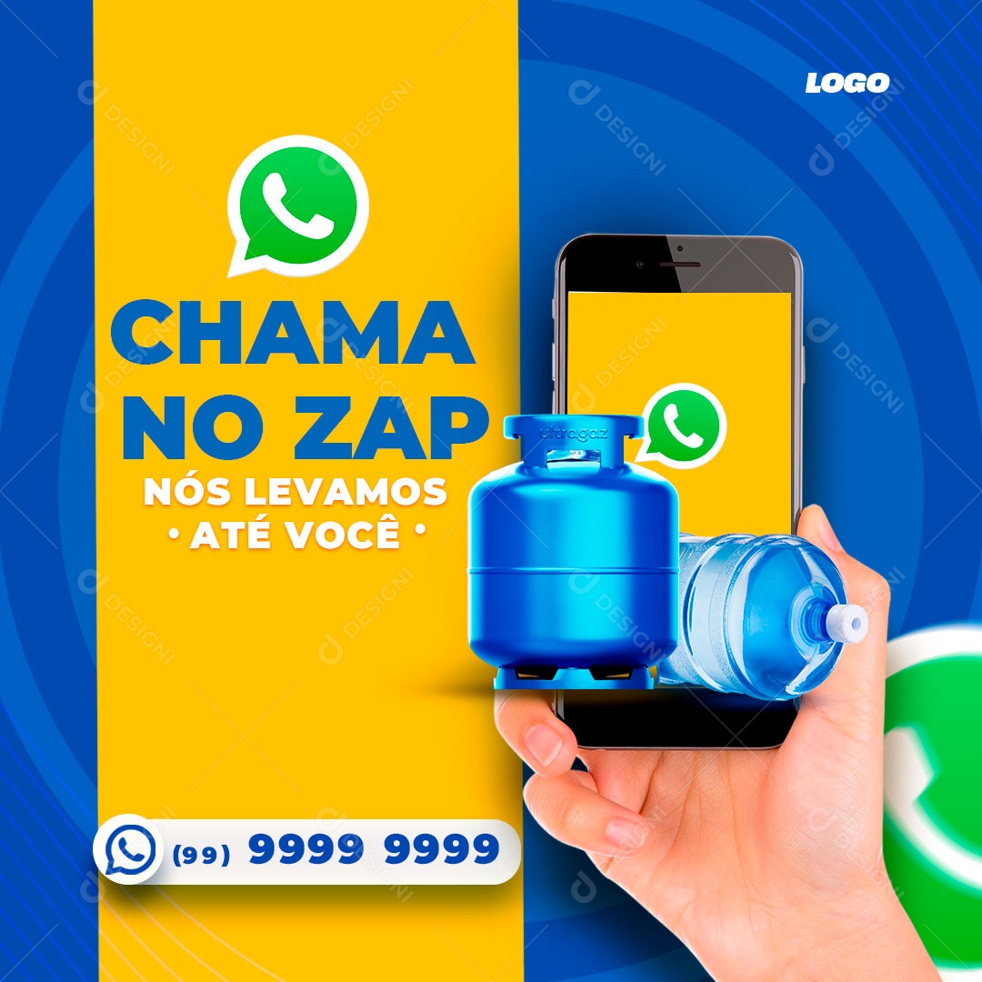 Acabou O Gás Chama No Zap Social Media PSD Editável