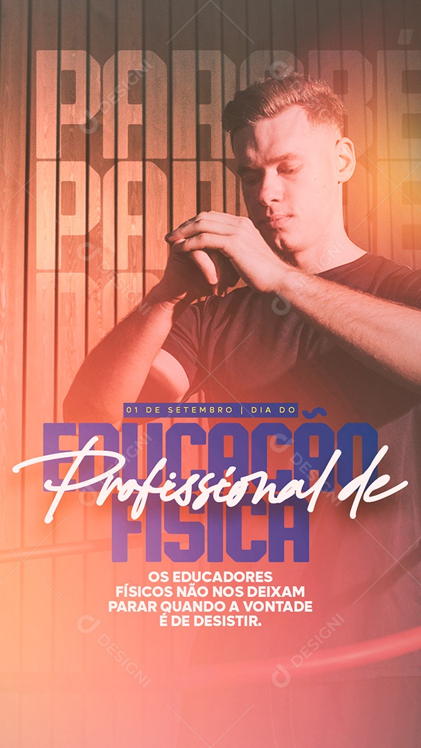 Story Dia do Profissional de Educação Física Parabéns Social Media PSD Editável