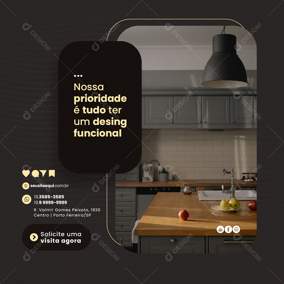 Nossa prioridade é tudo ter um desing funcional Móveis Planejados Social Media PSD Editável
