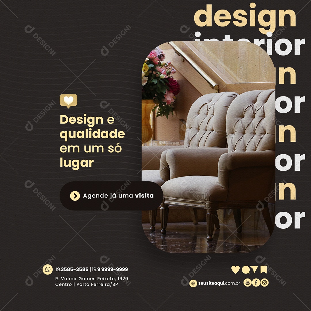 Design e qualidade em um só lugar Móveis Planejados Social Media PSD Editável