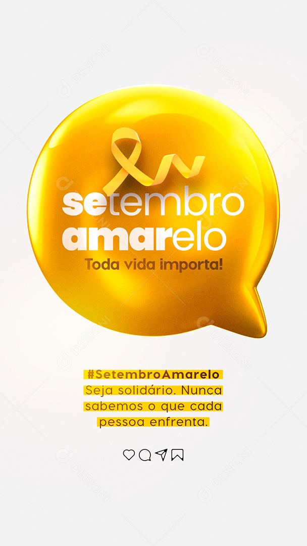 Story Toda vida importa Setembro Amarelo Social Media PSD Editável