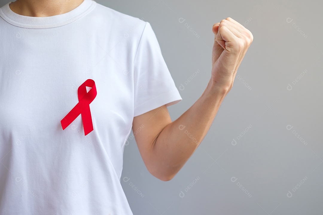 Red Ribbon para dezembro Dia Mundial da Aids (síndrome da imunodeficiência adquirida), mês de conscientização do câncer de mieloma múltiplo e semana nacional da fita vermelha.