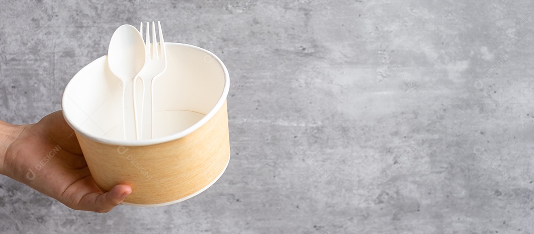 Embalagens de alimentos ecologicamente corretas no fundo da mesa.