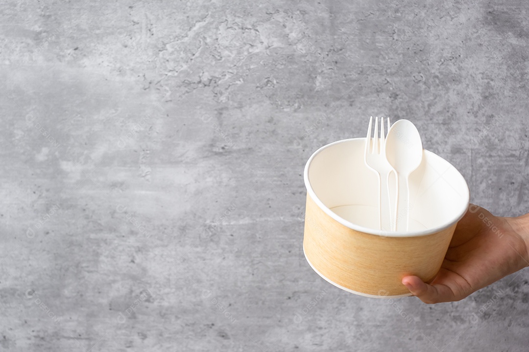 Embalagens de alimentos ecologicamente corretas no fundo da mesa.